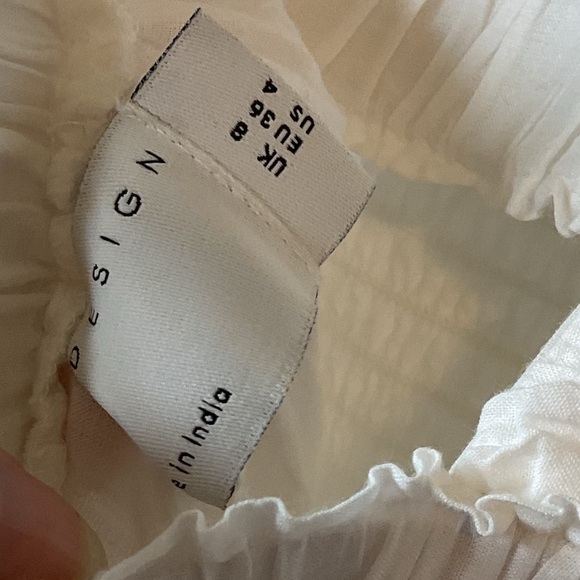 ASOS Design White Tiered Smocked Midi Dress Size 4 - Picture 7 of 7